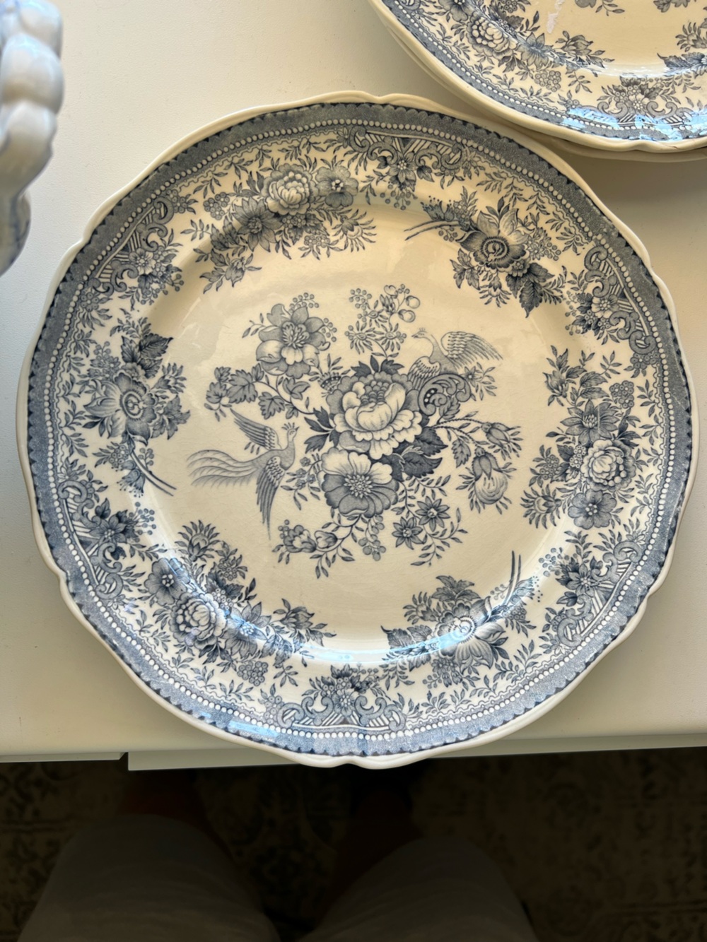 Antique 1874-1909 VILLEROY & BOCH Germany Gray FASAN Pattern 10” Dinner Plate